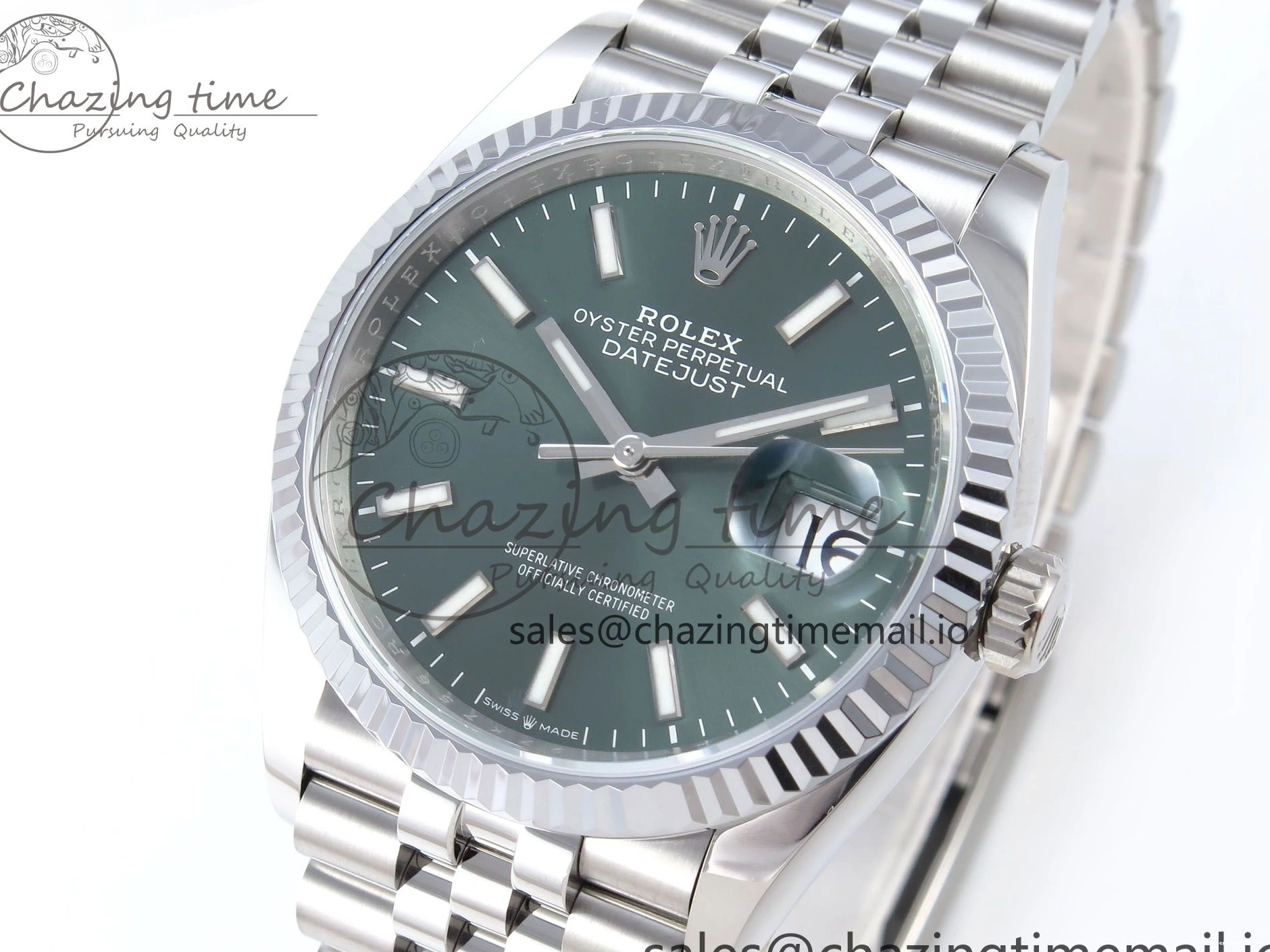 0503 DateJust 36 126234 QF+ 1:1 Best Edition 904L Steel Green Stick Dial on SS Jubilee Bracelet VR Soft 925